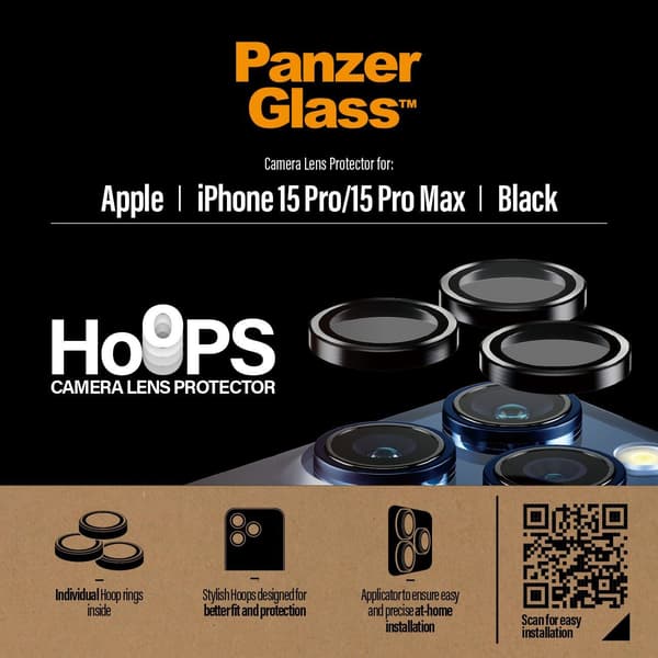 PanzerGlass™ | Hoops - Linsskydd | iPhone 15 Pro / 15 Pro Max