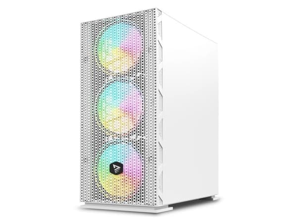 ARGB Mesh/Glas datorhölje, Raptor X1 Vit