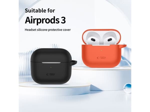 Tech-Protect silikonfodral med krok för Apple AirPods 3 - rosa