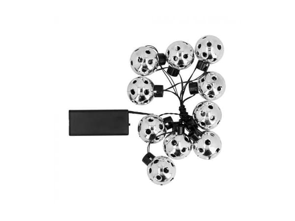 LED partybollkedja, silver