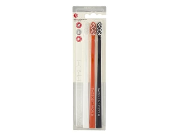 Swissdent Gentle Extra Soft Toothbrush 3 pcs White, Black, Orange