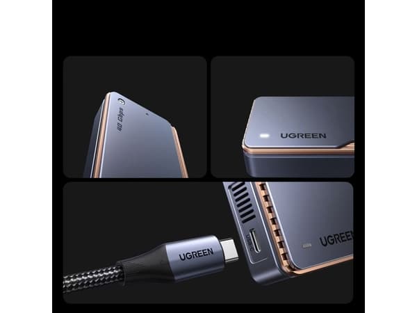 Ugreen SSD-hölje M.2 NVMe D703 USB4 grå