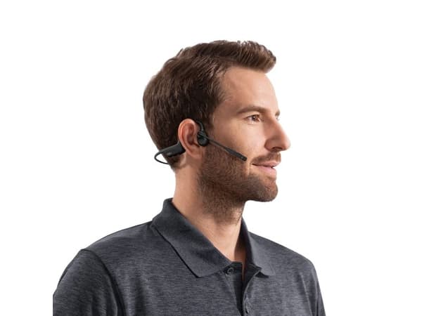 SHOKZ OpenComm2 UC - Industrial Version - headset - öppet öra - montering bakom nacken - Bluetooth - trådlös - USB-A via Bluetooth-adapter - svart ...
