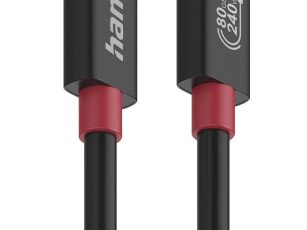 Hama 00200799, 1 m, USB C, USB C, USB4 Gen 4x2, 80000 Gbit/sek., Sort