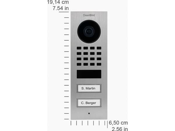 DoorBird D1102V IP videosort monterad 2 ringknappar V2A