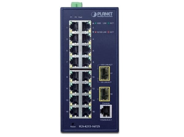 Planet IP30 Industrial Switch 16-Port