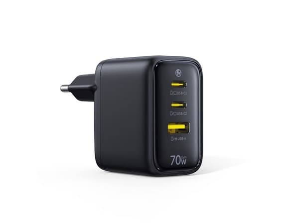 Baseus EnerFill FE22 nettlader 70 W, 2 x USB-C + USB-A – svart