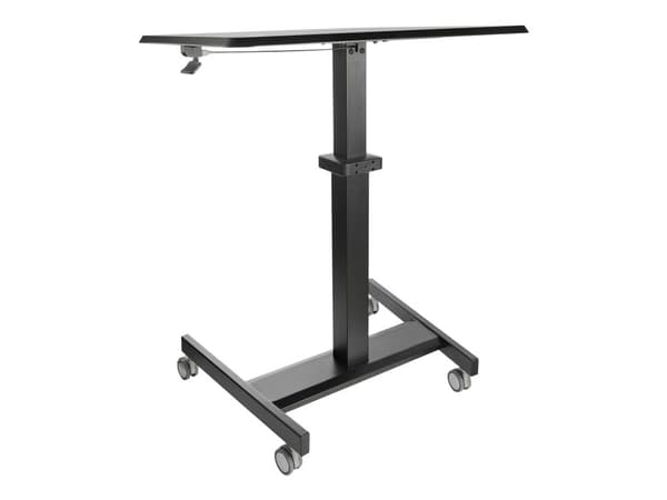 Startech Mobile Standing Desk, Portable Sit Stand Ergonomic Height Adjustable Cart on Wheels, Rolling Computer/Laptop Workstation Table with Lockin...