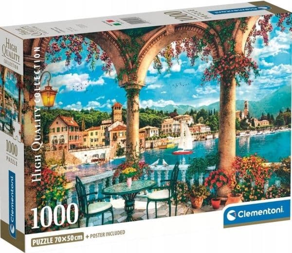 Clementoni Puzzle Compact näkymä Como-järvelle 1000 elementtiä (39930)