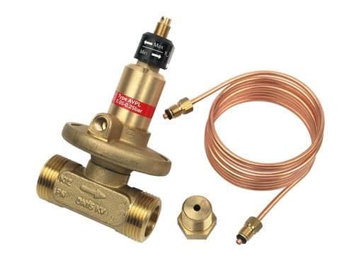 Danfoss AVPL 15 3/4" tryckdifferensregulator kvs 1,0 utvändig gänga - returmontering - differenstryck 5 till 25 kPa