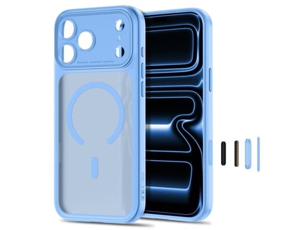 Tech-Protect MagPeak MagSafe CC Case for iPhone 18 Pro / 17 Pro - Light Blue Matte
