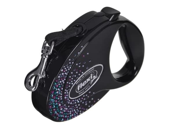 Flexi uttrekkbart bånd Glam Splash Mystic M 5m sort