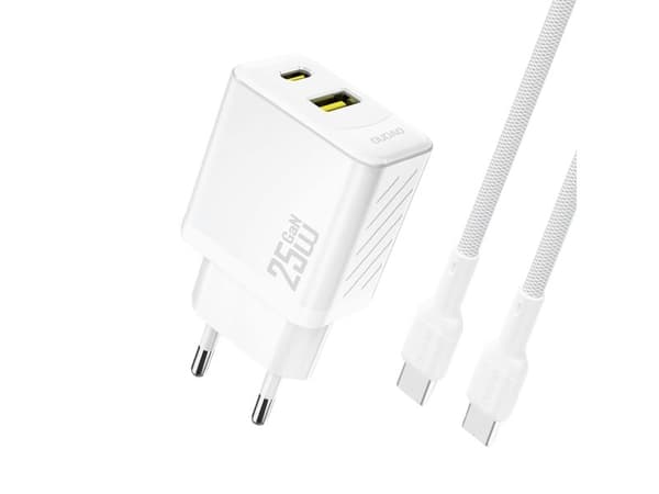 Dudao A26TCEU Adapter 25Watt 1xUSB-C 1xUSB-A (1m USB-C to USB-C included) Hvid