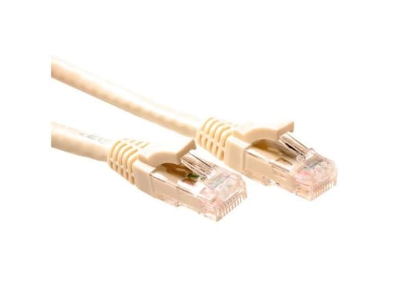 ACT Ivory 2 meter U/UTP CAT5E patch cable component level with RJ45 connectors. Cat5e u/utp component iv 2.00m (IK5402)