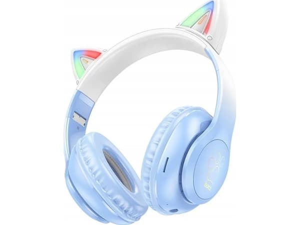 Hoco trådløse Bluetooth-hodetelefoner W42 kattedører krystallblå