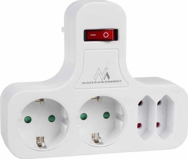 Power socket x4 with switch Maclean MCE224 G