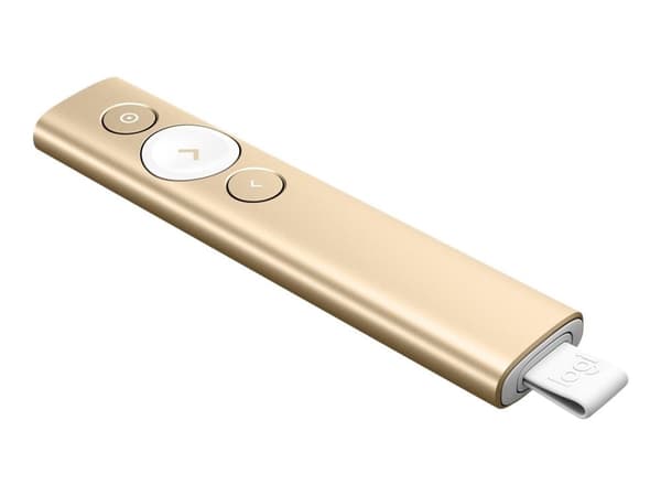 Logitech Spotlight - Presentationsfjärrkontroll - 3 knappar - guld