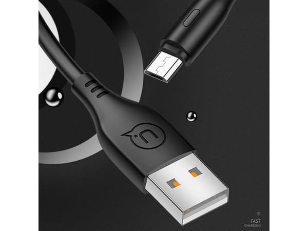 USB-kabel Usams USB-A til microUSB 1 m svart (SJ268USB01)