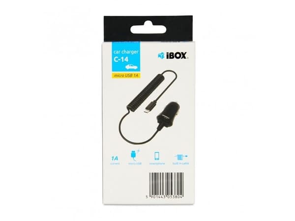 iBOX C-14 - Strömadapter för bil - 1 A (mikro-USB typ B)