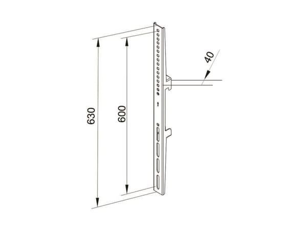 Multibrackets M Pro 600mm - Monteringskomponent (2 fasta armar) - stål - svart