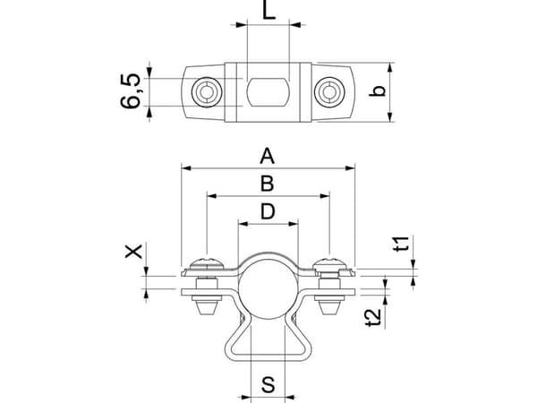 Obo Bettermann =, Stål, Stål, 8 mm, 1,5 mm