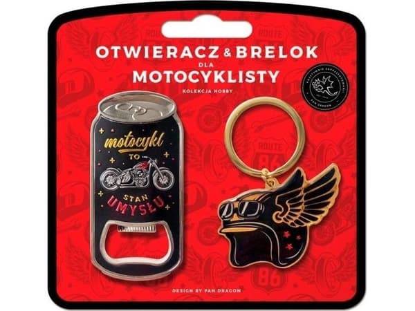 Nøkkelring + åpner-sett for motorsyklist
