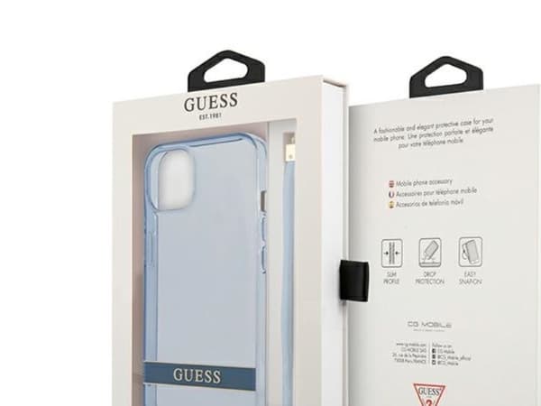 Guess GUHCP13SHTSGSB kovakotelo läpikuultava Stack iPhone 13 mini 5.4" sininen/sininen