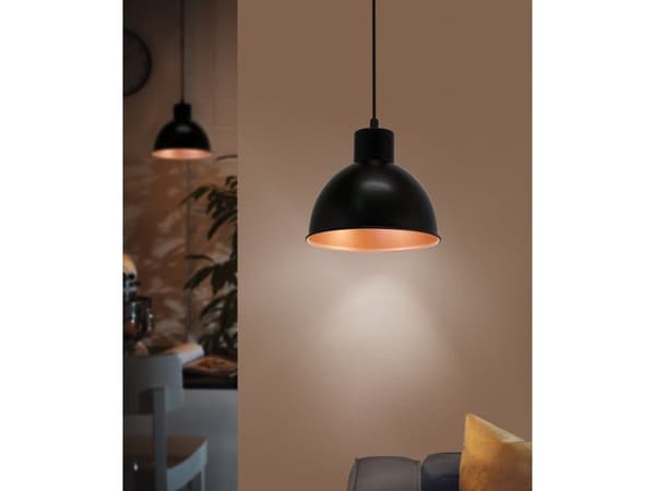 EGLO TRURO 1 PENDEL Ø210 SORT/KOBBER INDV.