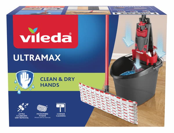 Vileda Ultramax Box, komplett med flatmopp og bøtte