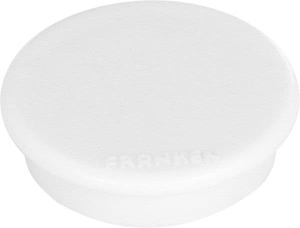 FRANKEN - Magnet - 3,8 cm diameter - vit (paket om 10)