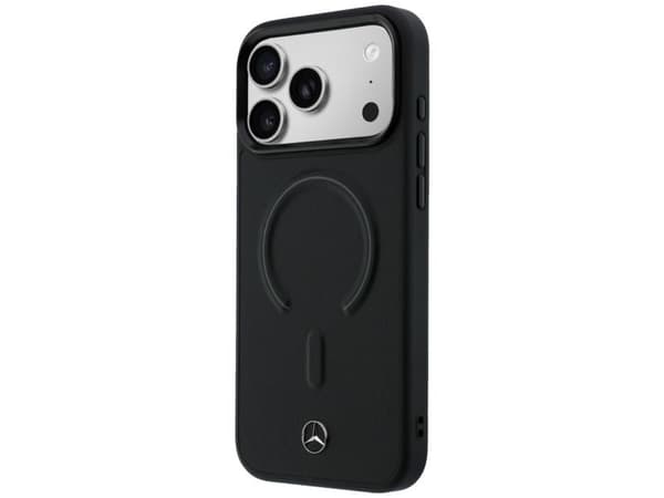 Mercedes Leather 3D MagSafe Case for iPhone 17 Pro Max - Black