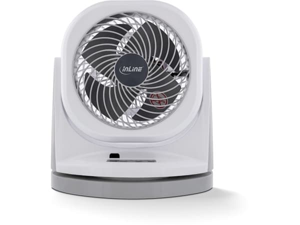 InLine 40161, Elektrisk värmefläkt, Vit, Bord, 57 dB, 110°, Röra