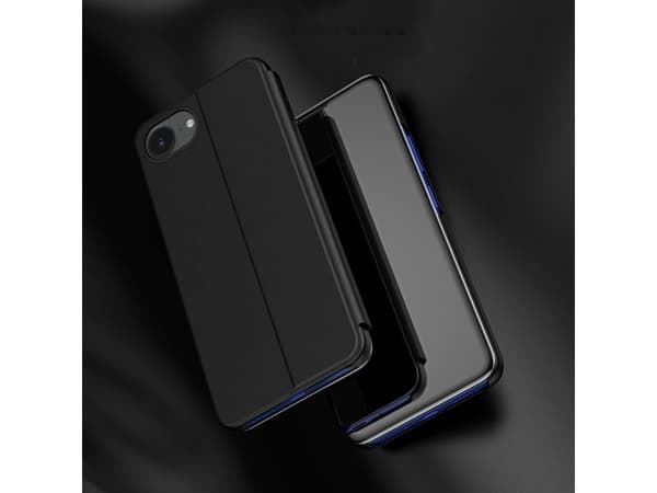 Clear View-deksel til iPhone 16e / 17e - flip-omslag - svart