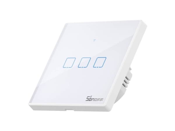 Touch lysbryter WiFi + RF 433 Sonoff T2 EU TX (3 kanaler) ny versjon