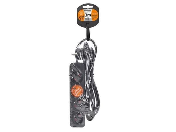 Solight PP28, 3 m, inomhus, Typ E, Typ E, Vinklad, IP20