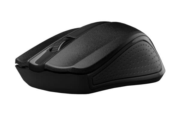 C-TECH WLM-01, Ambidekstriøs, Optisk, RF kabel-fri, 1200 DPI, Sort