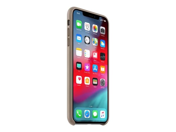 Apple - Baksidedeksel for mobiltelefon - lær - musegrått - for iPhone XS Max