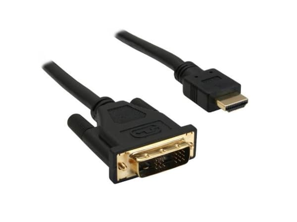 InLine 17661P, 1 m, HDMI, DVI-D, Gull, Sort, Hankjønn/hankjønn