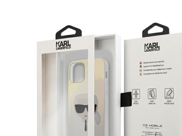 Karl Lagerfeld iriserende Karl’s Head-etuiet til iPhone 12 mini