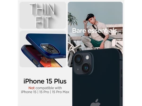 Spigen Thin Fit-etuiet til iPhone 15 Plus - Blå
