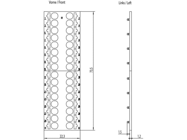 Siemens 6DL1193-6CP01-2HH1 PLC-farvekodeskilt