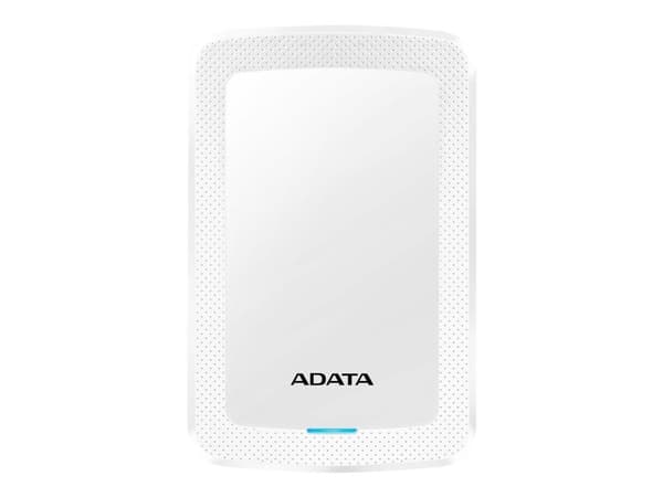 ADATA HV300 - Harddisk - 1 TB - ekstern (bærbar) - USB 3.1 - 256-bit AES - hvit