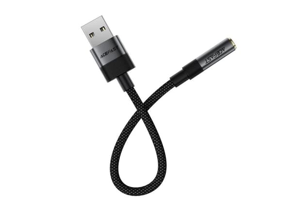 Acefast J13 USB-A til 3,5 mm mini-jackadapter - svart