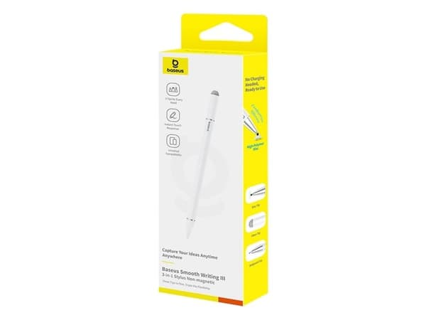 Baseus Smooth Writing III 3-i-1 passiv stylus magnetisk version - vit