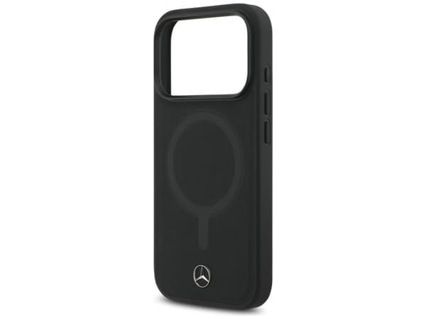 Mercedes Plain Smooth Leather MagSafe-deksel for iPhone 17 Pro - svart