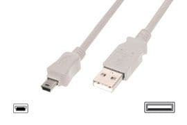 LogiLink USB 2.0 A/mini-A 3m, 3 m, USB A, mini-USB A, USB 2.0, Hanstik/Hanstik, Sort