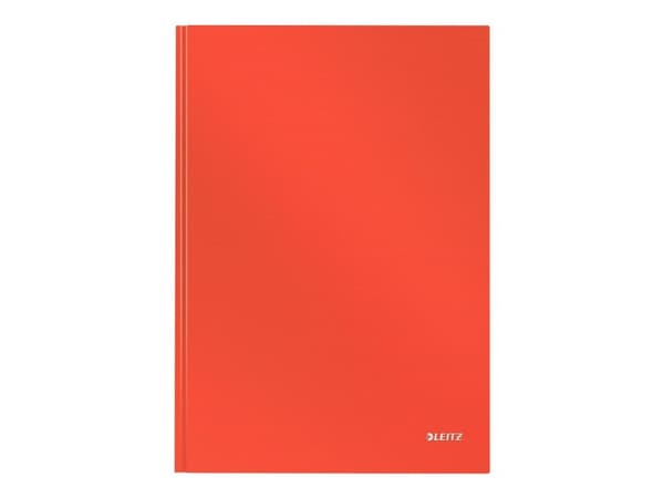Leitz Solid - Notisbok - A4 (210 x 297 mm) - 80 ark / 160 sider - linjert - lys rød - plast