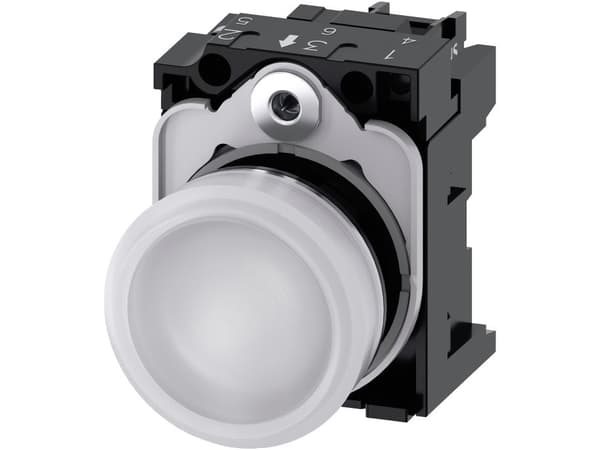 Siemens 3SU1152-6AA60-1AA0, vit, IP20, CCC, CSA, UL, EAC, CE, 24 V, 2,2 cm