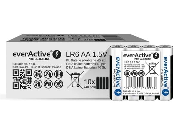 Alkaline batterier everActive Pro Alkaline LR6 AA - 4 stk.