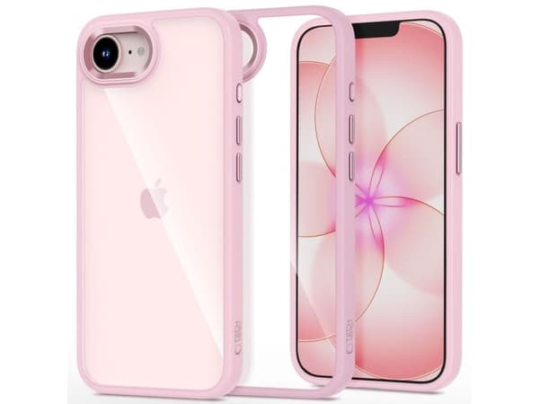 Tech-Protect Magmat-etui til iPhone 16e / 17e - transparent rosa